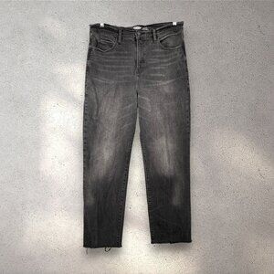 Old Navy Sky-Hi Straight Jeans Women’s Size 12 Black Extra High Rise 32x26 Slim
